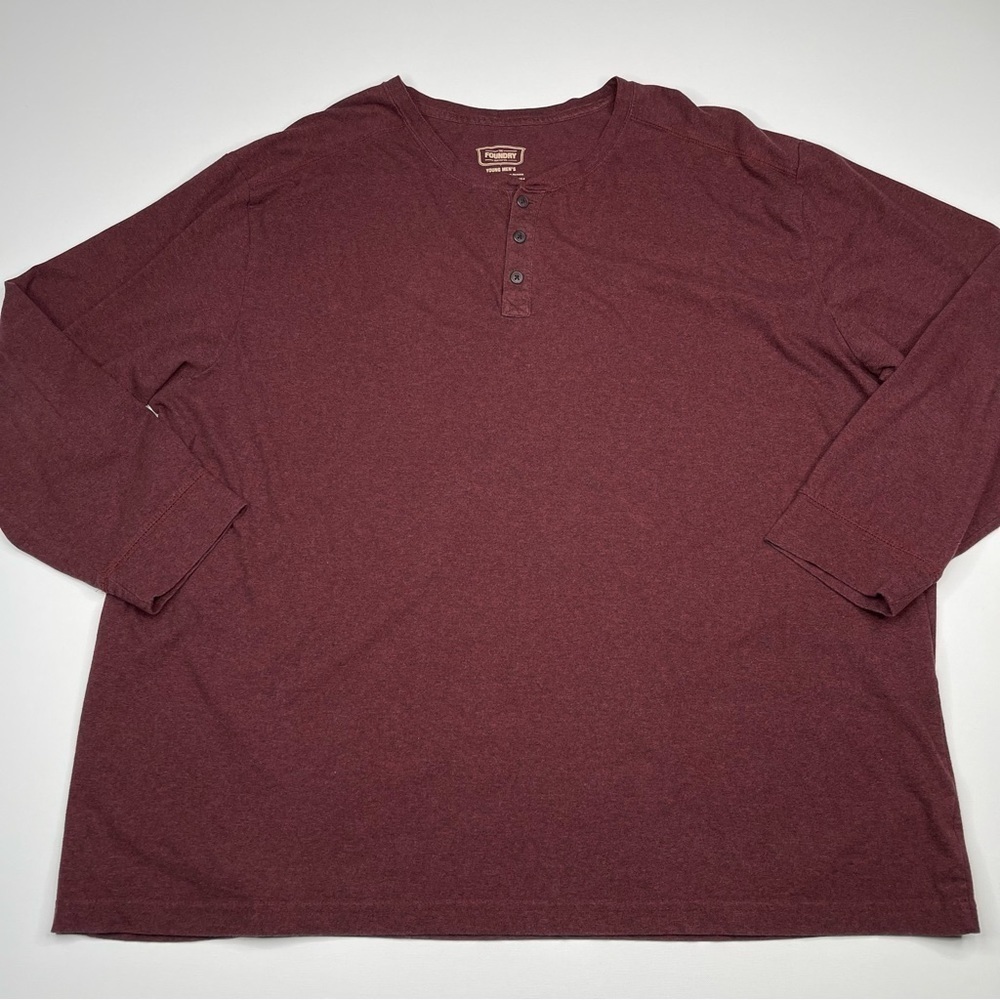 Foundry Henley Shirt Red Sweatshirt Gorp Hiking Outdoor Casual Fall Comfy 3XL